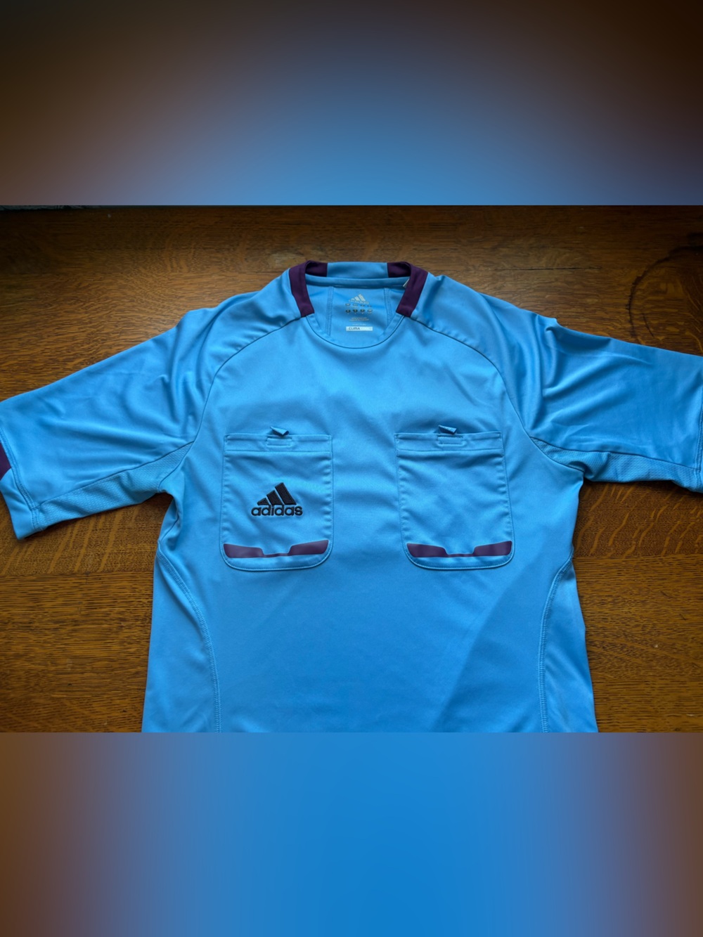 adidas Light Blue Short Sleeve Referee Jersey Formotion Soccer Purple Small - Picture 9 of 9